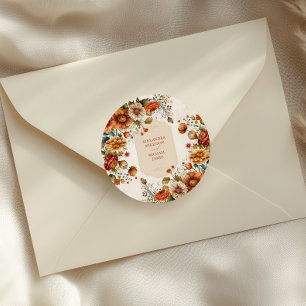 Adesivo Rust Terracotta Flowts Casamento outono Laranja Qu