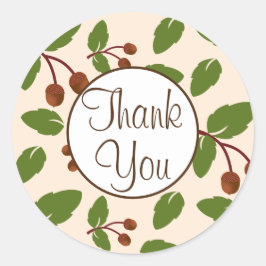 Adesivo Rustic Acorns & Oak Leaves Obrigado