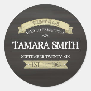 Adesivo Rustic Antiquated Vintage Birthday
