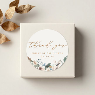 Adesivo Rustic Autumn Floral Bridal Shower Favor