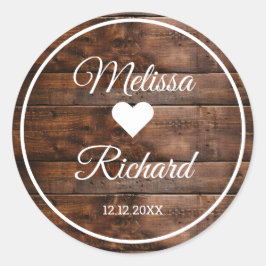 Adesivo Rustic Barn Wood Country Weding Favor