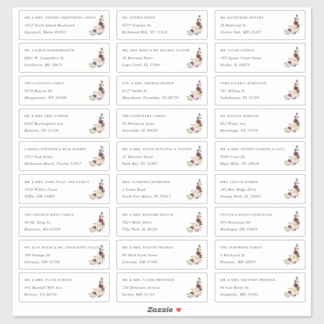 Adesivo Rustic Bloom | Rótulos de Endereço de Convidado In (Folha)