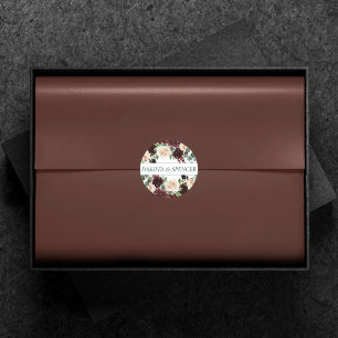 Adesivo Rustic Blooms   Terracotta e Marsala Red Custom