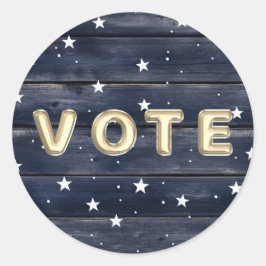 Adesivo Rustic Blue Wood Stars  Vote