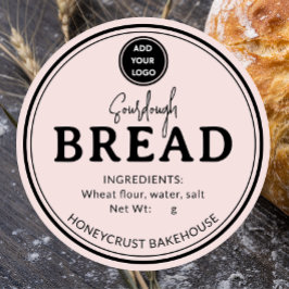 Adesivo Rustic Blush Bakery Sourdough Bread Label Sticker