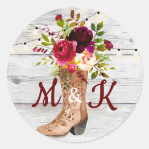 Adesivo Rustic Boho Country - Monograma Inicial Ocidental