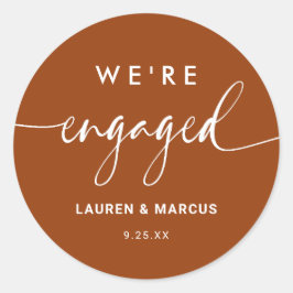 Adesivo Rustic Boho Terracotta Estamos em Noivado