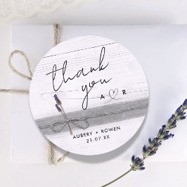 Adesivo Rustic Boho Wood Lavanda Wildflower Obrigado