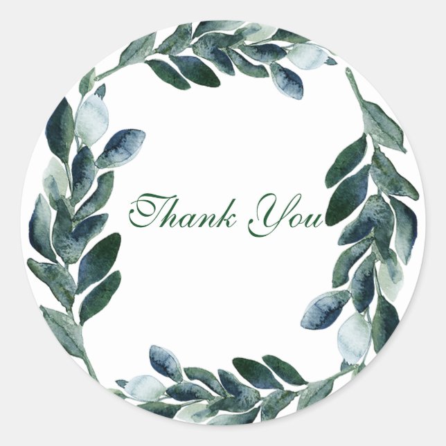 Adesivo Rustic Botanic Green Watercolor Deixa Obrigado (Frente)