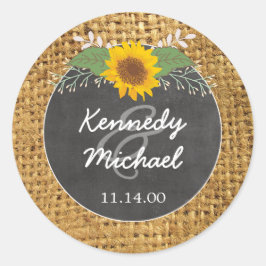 Adesivo Rustic Burlap Sunflower Invólucro selo