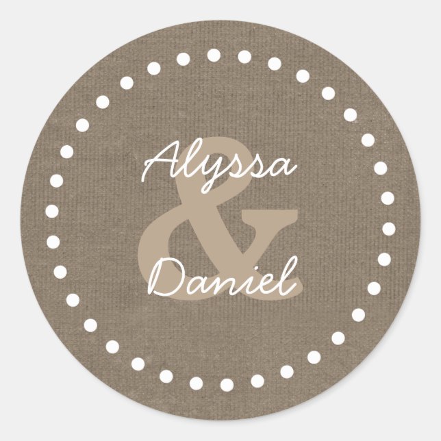 Adesivo Rustic Burlap Wedding Groom A06 com Pontos (Frente)