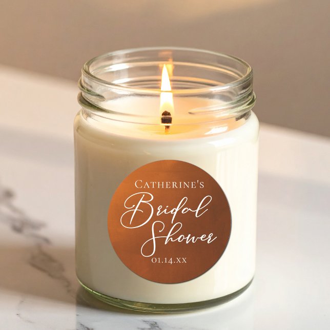Adesivo Rustic Burnt Orange Bridal Shower Personalized (Criador carregado)