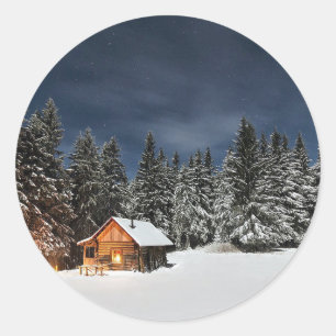 Adesivo Rustic Cabin Snow Winter