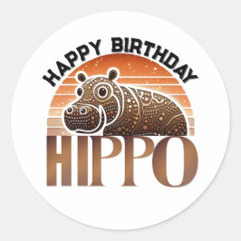 Adesivo Rustic Charm Hippo Happy Birthday