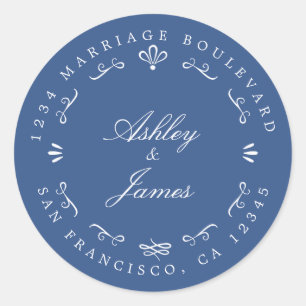 Adesivo Rustic Chic Custom Names Endereço de Devolução