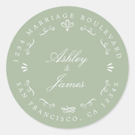Adesivo Rustic Chic Custom Names Endereço de Devolução de 