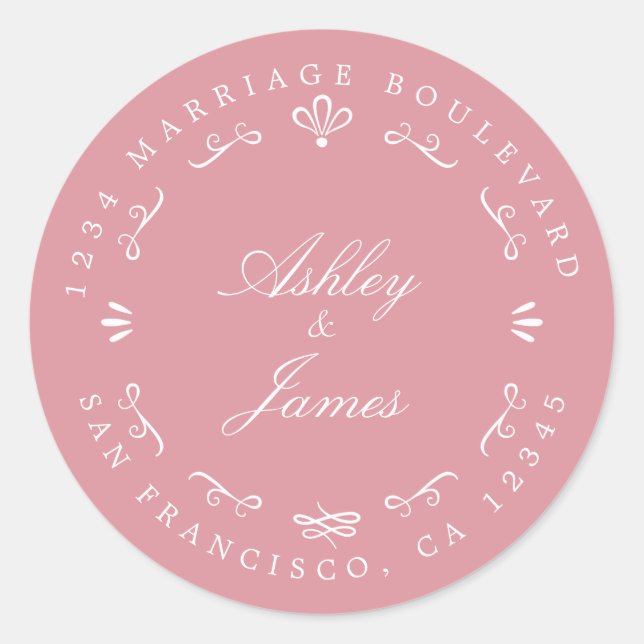 Adesivo Rustic Chic Custom Names Endereço de Devolução de  (Frente)