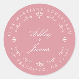 Adesivo Rustic Chic Custom Names Endereço de Devolução de 