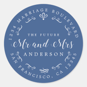 Adesivo Rustic Chic Future Sr. Wedding Endereço de Regres