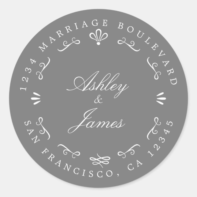 Adesivo Rustic Chic Future Sr. Wedding Return Endereço (Frente)