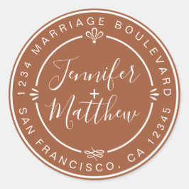 Adesivo Rustic Chic Monograma Endereço de devolução TerraC