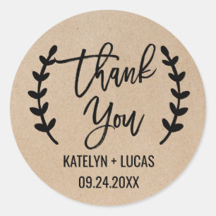 Adesivo Rustic Chic Obrigado A Vestir O Favor De Casamento