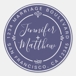 Adesivo Rustic Chic Return Address Marinho Blue Class