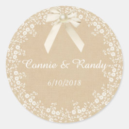 Adesivo Rustic Country Burlap e Lace Wedker Sticker