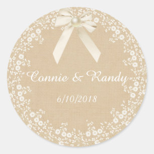 Adesivo Rustic Country Burlap e Lace Wedker Sticker