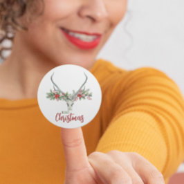 Adesivo Rustic Country Reindeer Skull & Garland Natal