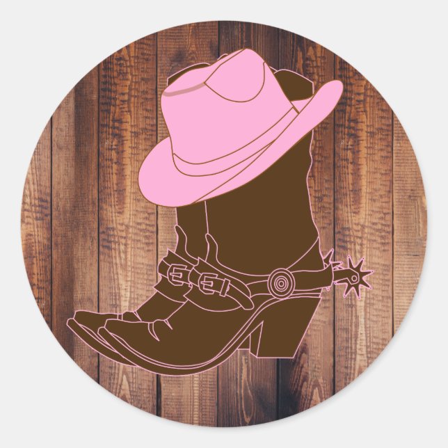 Adesivo Rustic Cowgirl Boots & Hat (Frente)