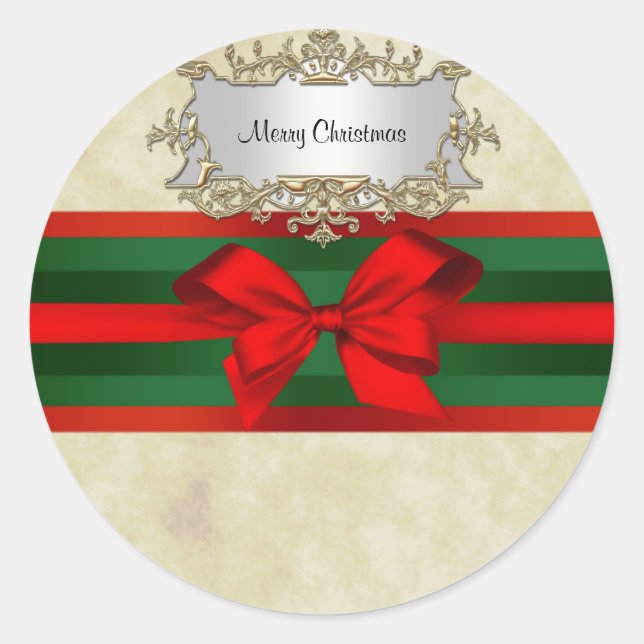 Adesivo Rustic Distress 2, Red & Green Ribbon Natal (Frente)
