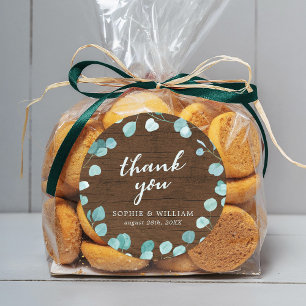 Adesivo Rustic Eucalyptus e Brown Wood Obrigado