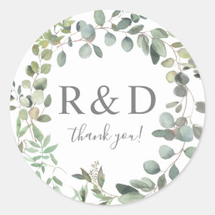 Adesivo Rustic Eucalyptus Greenery Duo Obrigado