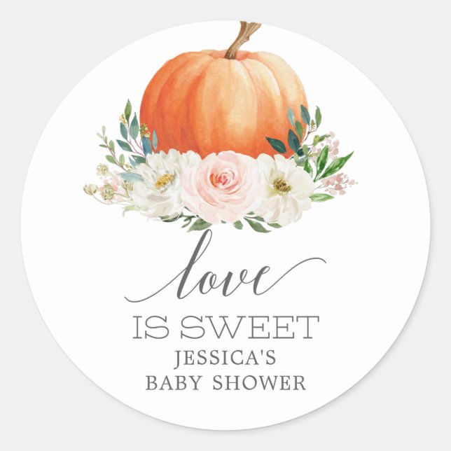 Adesivo Rustic Fall Floral Pumpkin Love É Bonito Favor (Frente)