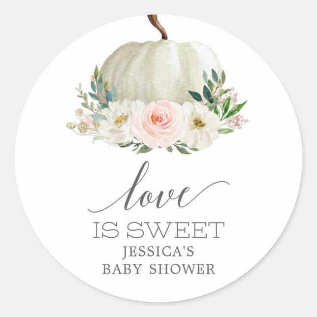 Adesivo Rustic Fall Floral Pumpkin Love É Sweet Favor Cla (Frente)
