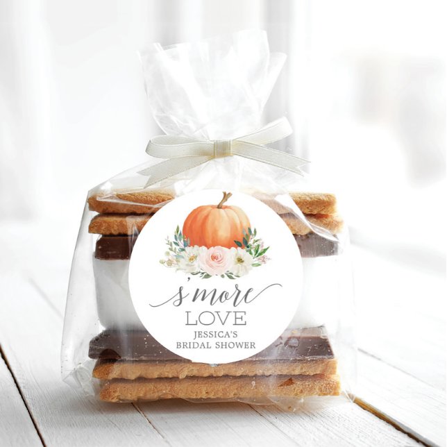 Adesivo Rustic Fall Floral Pumpkin S'More Love Favor (Criador carregado)