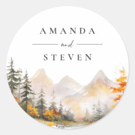 Adesivo Rustic Fall Mountain Pine Forest Wedding