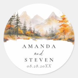 Adesivo Rustic Fall Mountain Pine Forest Wedding