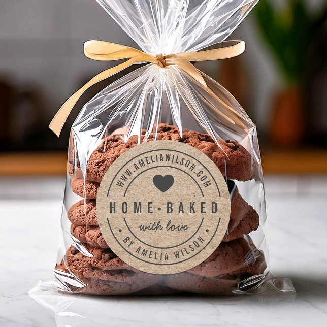 Adesivo Rustic Faux Kraft Bold Em Casa Com Coração De Amor (Criador carregado)