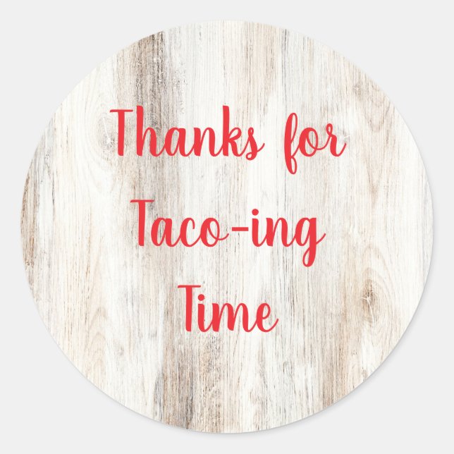Adesivo Rustic Fiesta Shower Favor Stickers | Thank You (Frente)