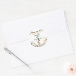 Adesivo Rustic Floral Baby Shower Thank You Envelope Seal