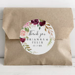 Adesivo Rustic Floral Botanical Obrigado Favor De Casament<br><div class="desc">Este obrigado floral rústico de botânica que você fez para o casamento... é perfeito para um casamento moderno. A design apresenta flores e folhagem lindas e coloridas desenhadas à mão, elegantemente organizadas em buquês atraentes. Faça com que a etiqueta do adesivo seja sua, incluindo seus nomes, o evento (se aplicável)...</div>