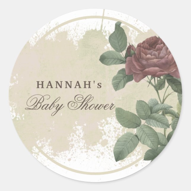 Adesivo Rustic Floral Burgundy Marsala Minimalista (Frente)