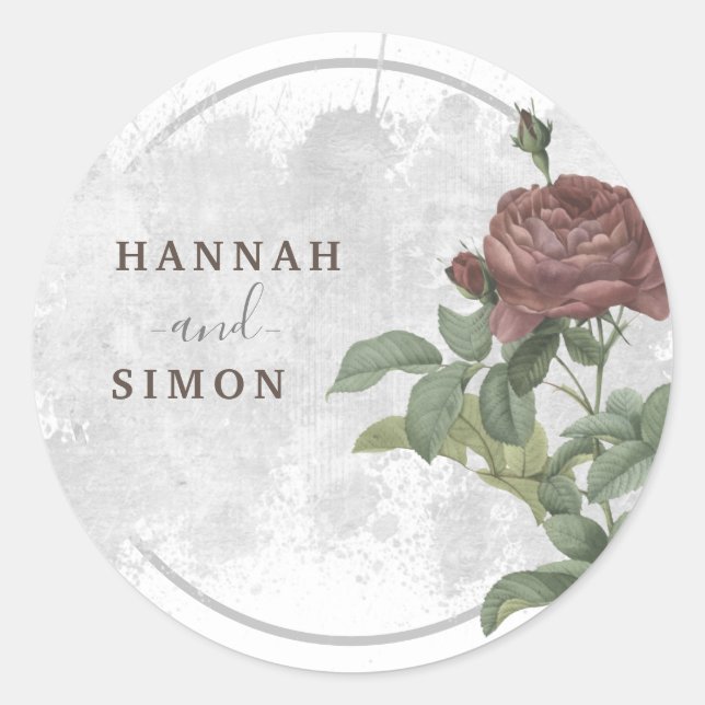 Adesivo Rustic Floral Burgundy Marsala Minimalista Moderna (Frente)