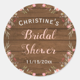 Adesivo Rustic Floral Country Chic Bridal Favor de Convida