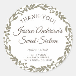Adesivo Rustic Floral Wreath Sweetue Dezesseis Obrigado
