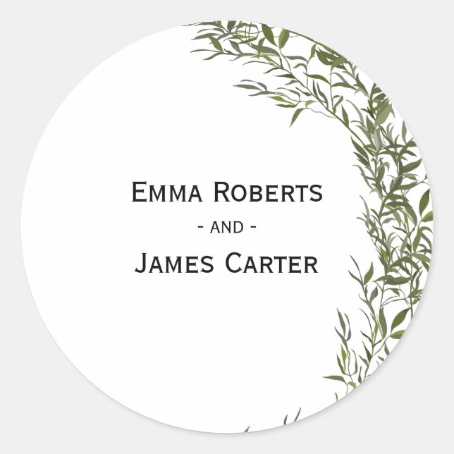 Adesivo Rustic Folk Greenery Round Sticker (Frente)