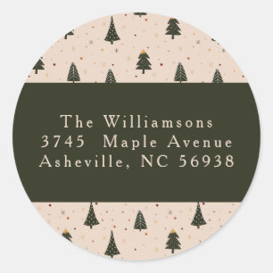 Adesivo Rustic Forest Green Christmas Tres Endereço de ret