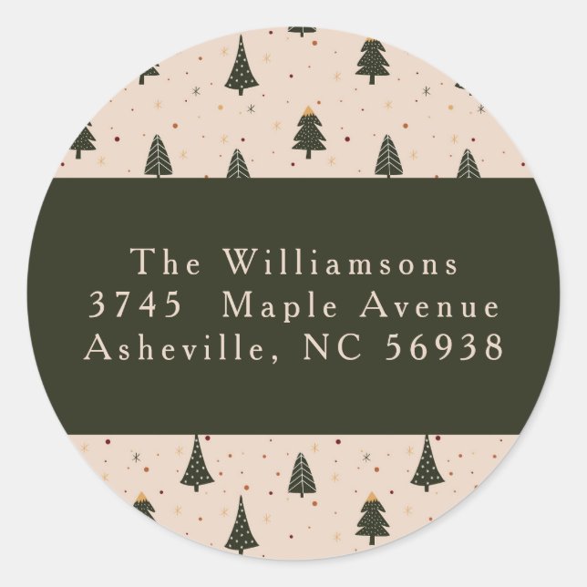 Adesivo Rustic Forest Green Christmas Tres Endereço de ret (Frente)